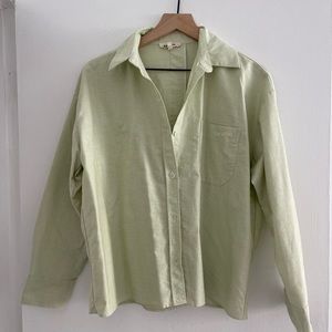 djerf avenue breezy shirt green XS